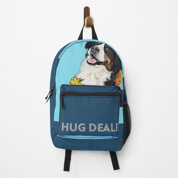 Item preview, Hug Dealer (smiling dog + flowers) designed and sold by HamiltonmagicTs.