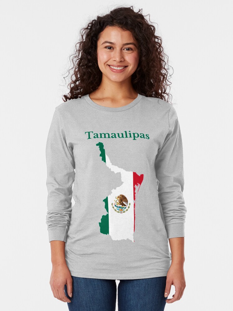Thumbnail 2 of 5, Long Sleeve T-Shirt, Tamaulipas State Map, Mexico. designed and sold by marosharaf.