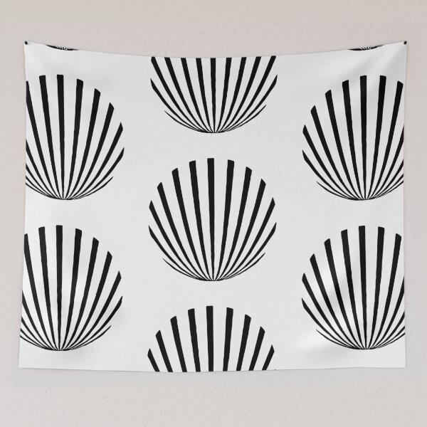 Item preview, Art Deco Shell Pattern Black White designed and sold by AlteredAtelier.