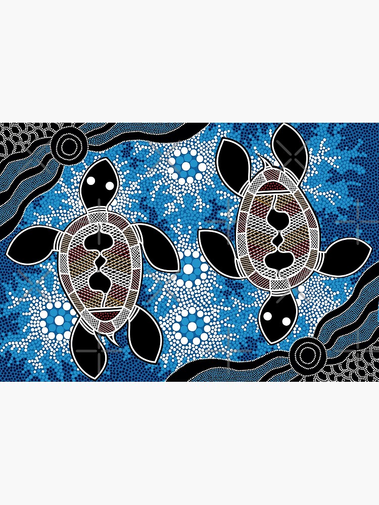 Authentic Aboriginal Art - Sea Turtles by HogarthArts