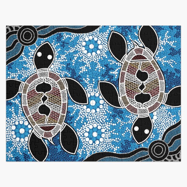 Authentic Aboriginal Art - Sea Turtles Jigsaw Puzzle