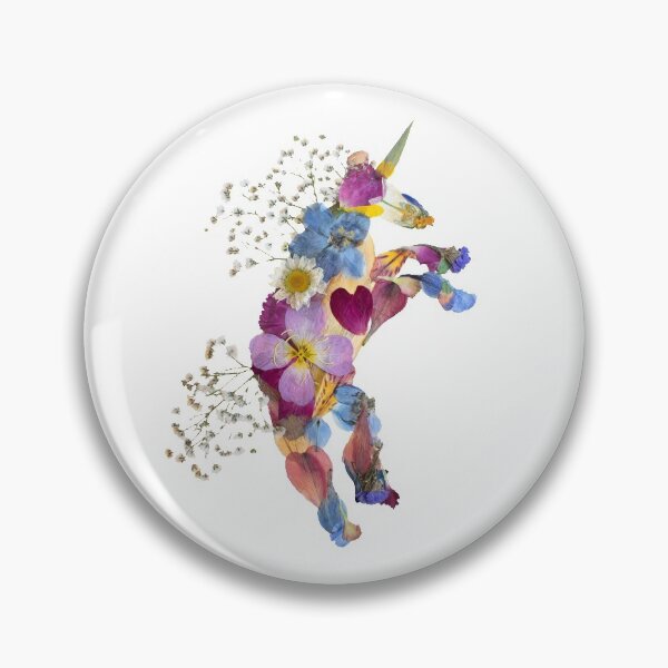 Item preview, Pressed Flower Unicorn Design, Unicorn Art, Pressed Flowers designed and sold by PressedbyHNL.