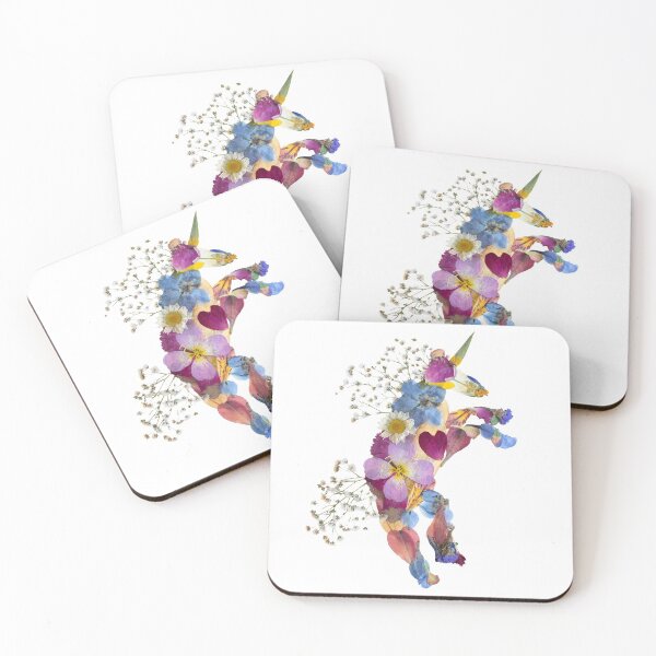 Item preview, Pressed Flower Unicorn Design, Unicorn Art, Pressed Flowers designed and sold by PressedbyHNL.