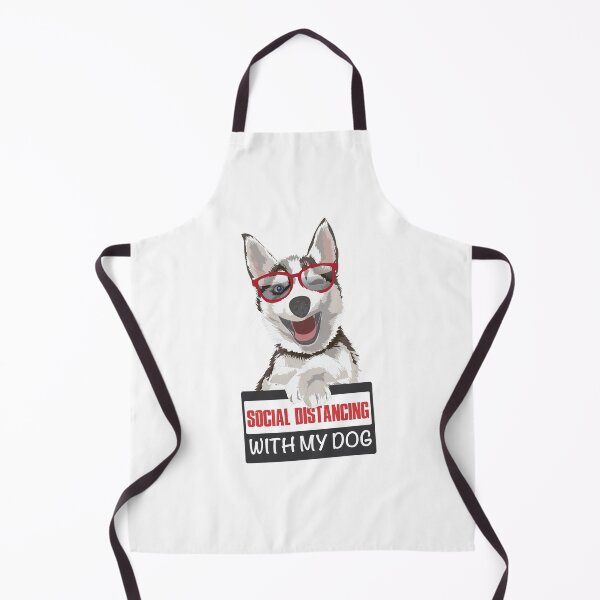 Item preview, Social Distancing With My Husky Dog Cool Humor designed and sold by Two Left Hands Design.
