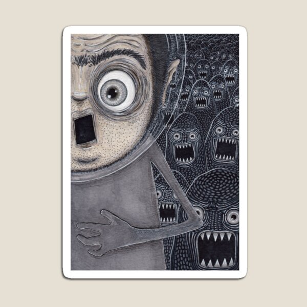 Allen Kazam Fleeing from Angry Sea Monsters Magnet