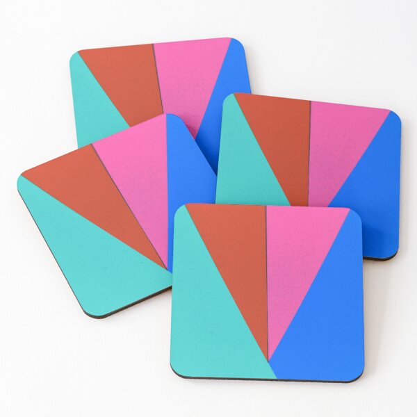 Item preview, Modern Geometric Colorblock in Turquoise, Red, Pink and Royal Blute designed and sold by AlteredAtelier.