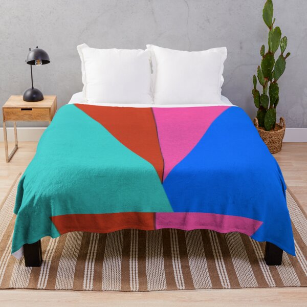 Item preview, Modern Geometric Colorblock in Turquoise, Red, Pink and Royal Blute designed and sold by AlteredAtelier.