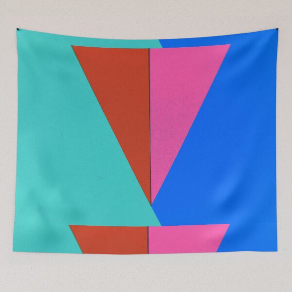 Item preview, Modern Geometric Colorblock in Turquoise, Red, Pink and Royal Blute designed and sold by AlteredAtelier.