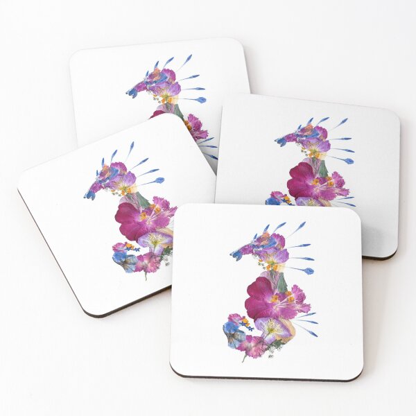 Item preview, Pressed Flower Seahorse Design, Seahorse Art, Pressed Flowers designed and sold by PressedbyHNL.