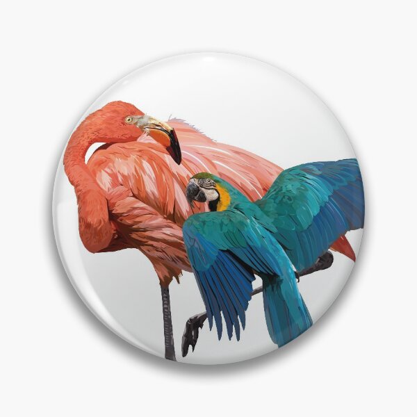 Item preview, Flamingo and macaw designed and sold by obscurite.