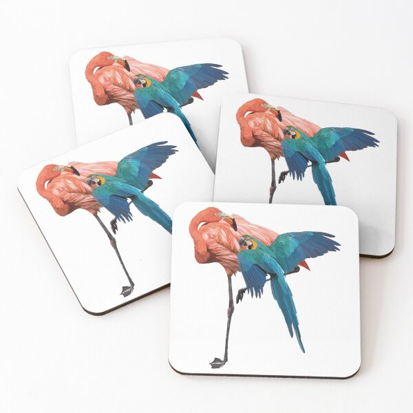 Item preview, Flamingo and macaw designed and sold by obscurite.