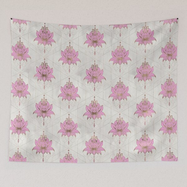 Aperçu de l'œuvre Motif fleurs de lotus - pastels créée et vendue par k9printart.