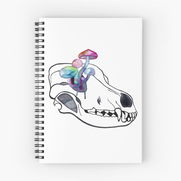 Artikelvorschau, Hundeschädel mit Pilzen (Aquarell) entworfen und verkauft von RoxyTocin.