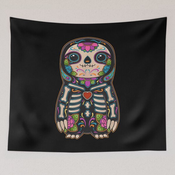 Artikelvorschau, Faultier Sugar Skull Mexiko Calavera Dia De Los Muertos entworfen und verkauft von CarmanLugo.