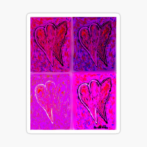 Two Hearts Together Times Four Sticker