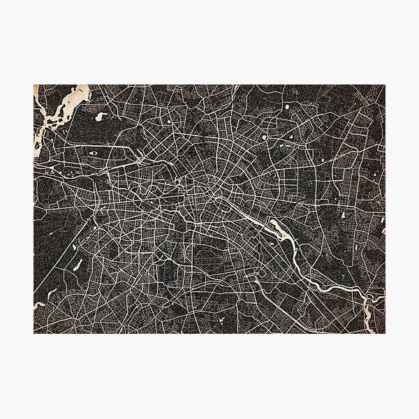 Artikel-Vorschau von Berlin Karte Tintenlinien, designt und verkauft von InkMaps.