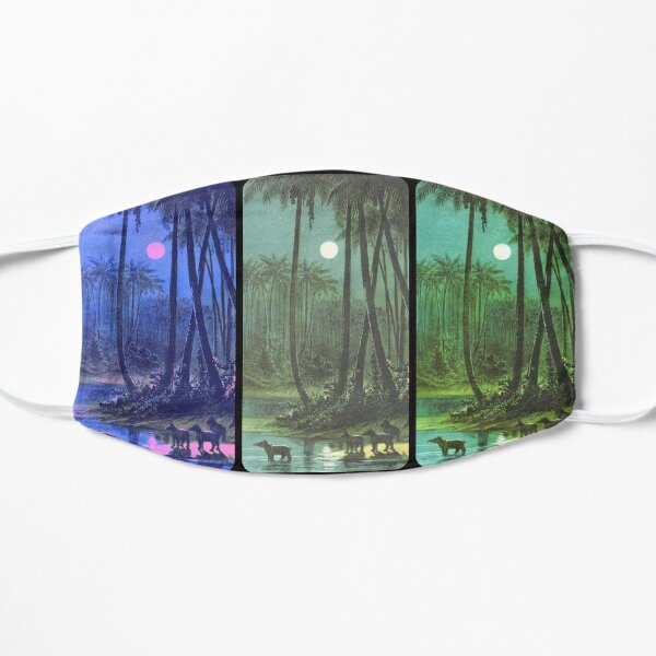 Vintage Tropical River scene, Reimagined Flat Mask