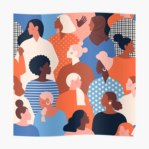 Women empowerment movement pattern. International women's day graphic. Poster
