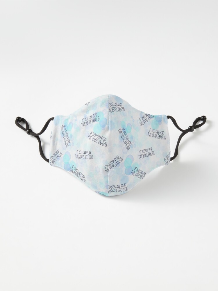 Alternate view of If you can read this, you're too close - introvert 4 blue and navy Mask