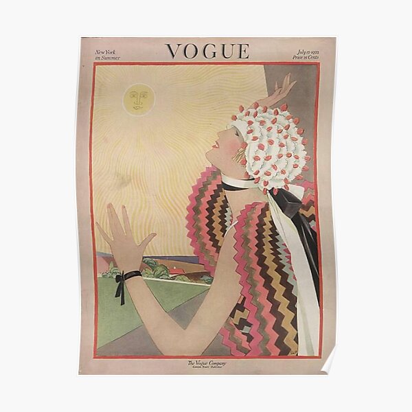 Vintage Vogue Magazine Cover - July 1922 Poster
