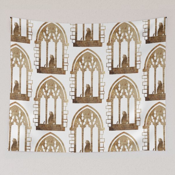 Item preview, Cat in Gothic Church Window on Old Letter designed and sold by RosalieReeves.