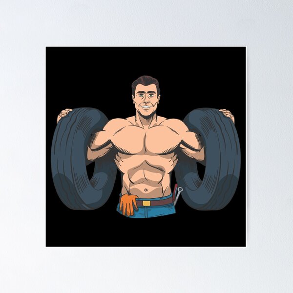 Item preview, Car mechanic with tire designed and sold by Monkey Ful.