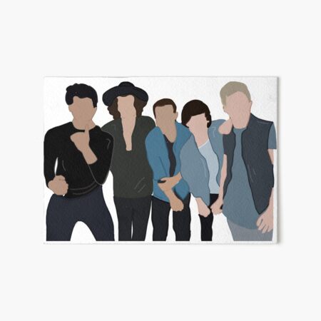 one direction outline art board print by kawaii customs redbubble