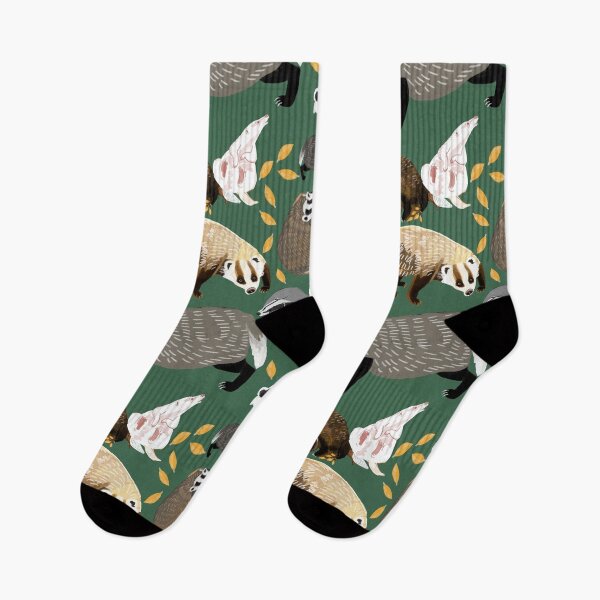 Item preview, Eurasian badgers pattern Green designed and sold by belettelepink.