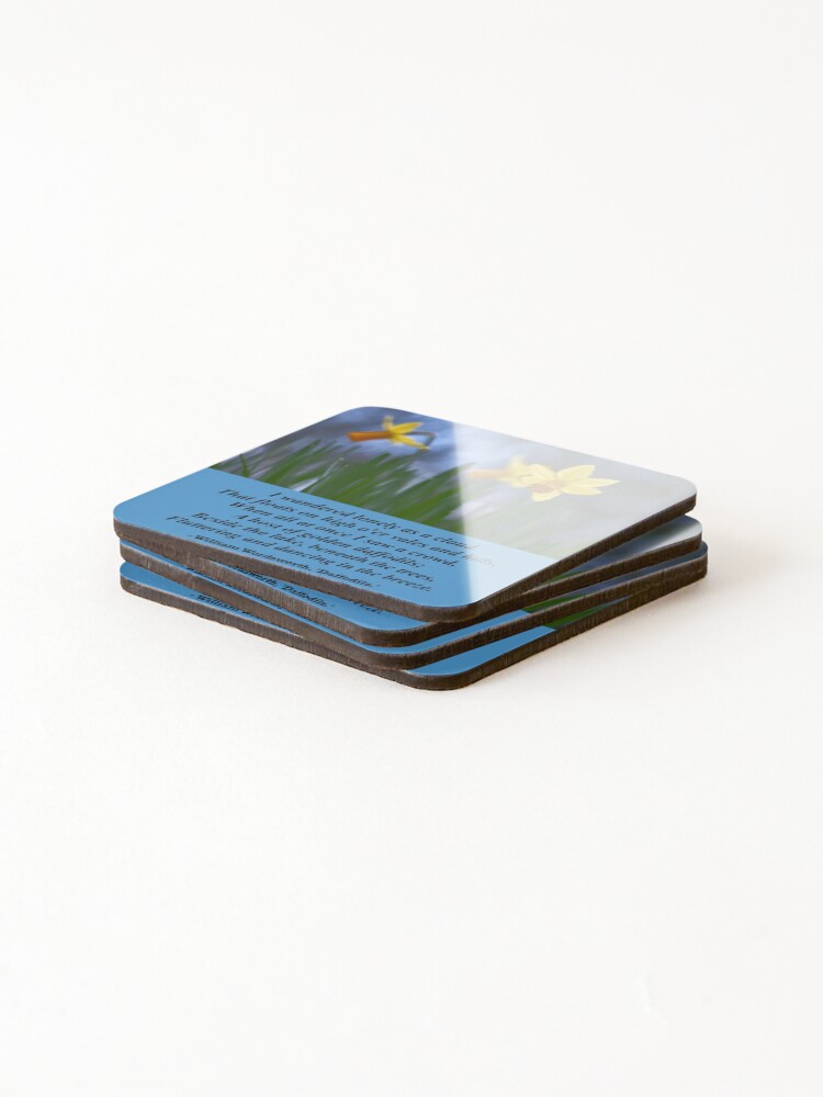 Thumbnail 4 of 5, Coasters (Set of 4), William Wordsworth Daffodils designed and sold by DesignsofNote.