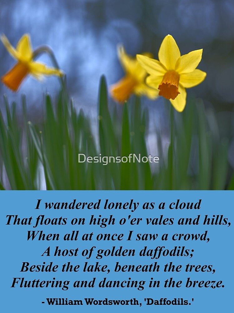 Thumbnail 3 of 3, Scarf, William Wordsworth Daffodils designed and sold by DesignsofNote.