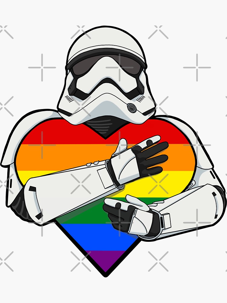 Love Heart Trooper Rainbow Sticker By Mydarkerangel Redbubble 