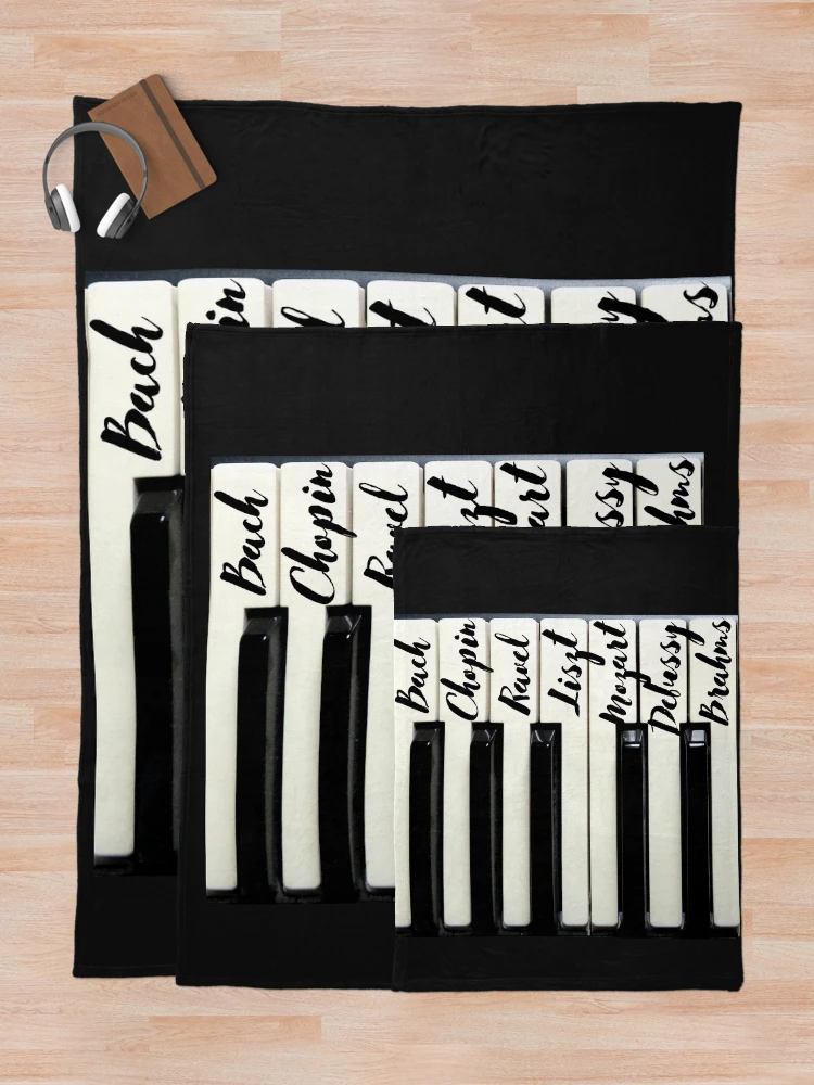 Thumbnail 5 of 6, Throw Blanket, Piano Keyboard Composers designed and sold by DesignsofNote.