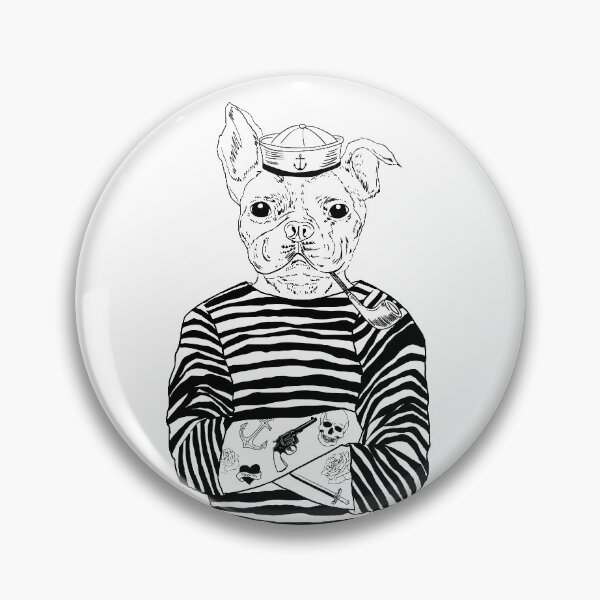 Item preview, Hipster French Bulldog Man Seafarer designed and sold by cathousestudio.