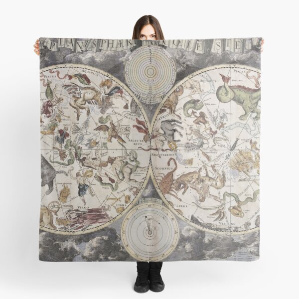 Vintage Celestial Star map Scarf