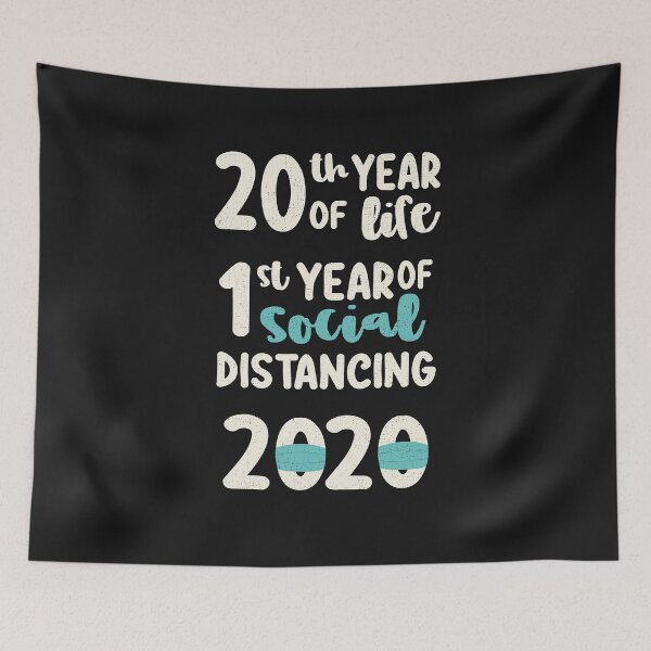Aperçu de l'œuvre 20e cadeau d'anniversaire - Distanciation sociale 2020 créée et vendue par GrimButterfly.