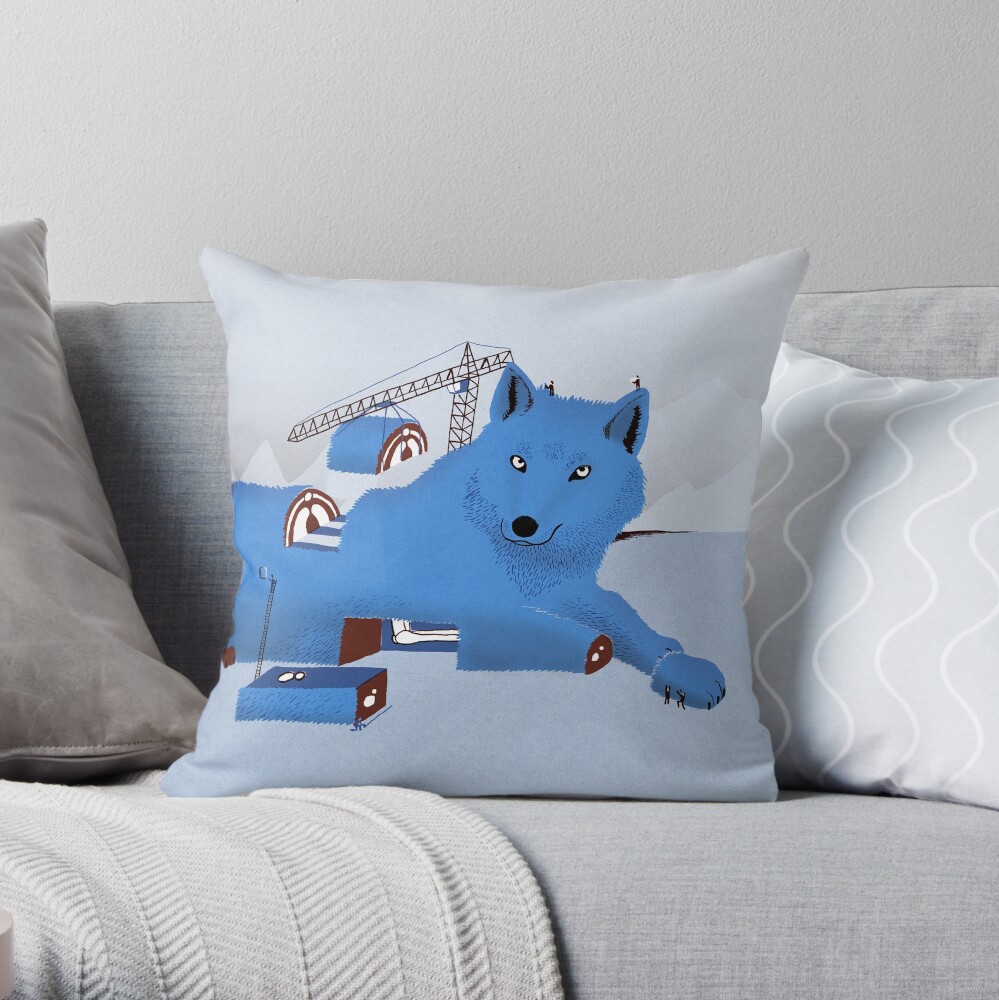 Building a Wolf Throw Pillow