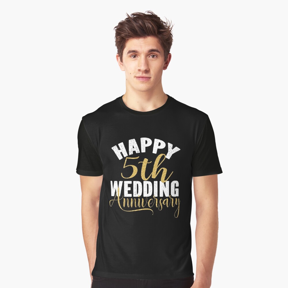 Cute 5 Year Wedding Anniversary Gift For Him' Men's T-Shirt