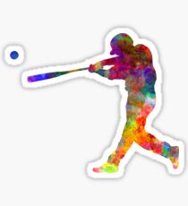 Baseball player hitting a ball Sticker