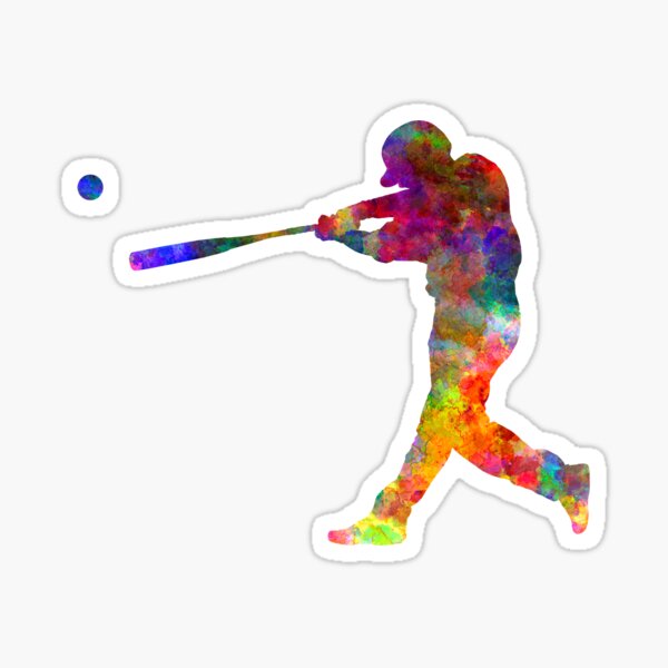 Baseball player hitting a ball Sticker