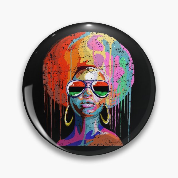 Item preview, Afro soul black woman in multicolour designed and sold by mermaidselina.