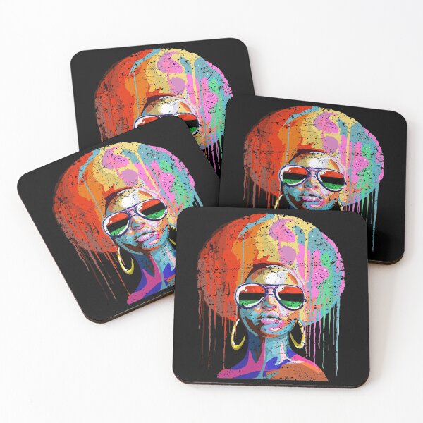 Item preview, Afro soul black woman in multicolour designed and sold by mermaidselina.