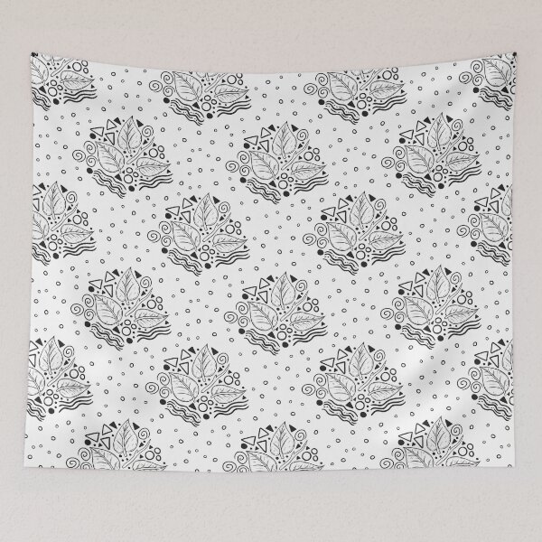 Artikelvorschau, Leaf Doodle Seamless Surface Pattern Design entworfen und verkauft von ZaryaKiqo.
