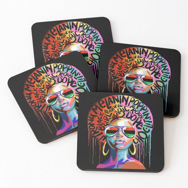 Item preview, Melanin poppin Afro soul black woman in multicolour designed and sold by mermaidselina.