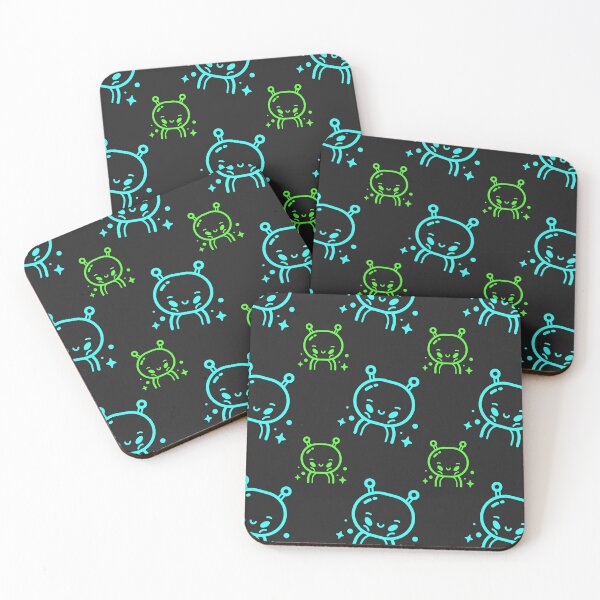 Item preview, Happy Halloween Holiday | Cute Alien Line Art Cartoon Pattern designed and sold by Ainbowz-Artwork.