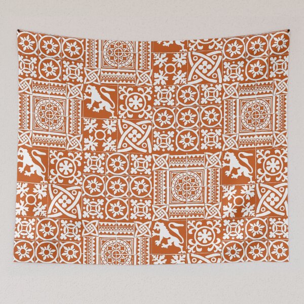 Item preview, Mediaeval Tiles Pattern on Orange designed and sold by MarbleCloud.
