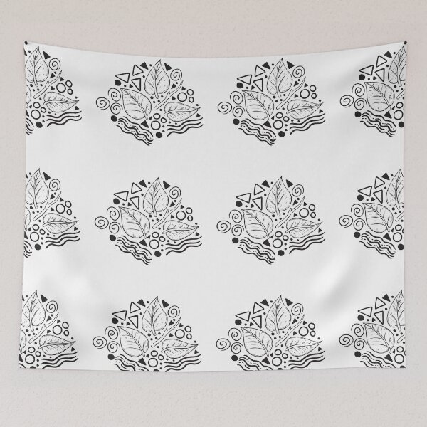 Artikelvorschau, Leaf Doodle Seamless Surface Pattern Design entworfen und verkauft von ZaryaKiqo.