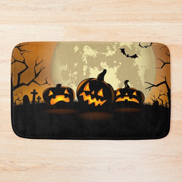 Item preview, 1980s Halloween Graveyard Full Moon Jack-O-Lantern  designed and sold by IamTrending.