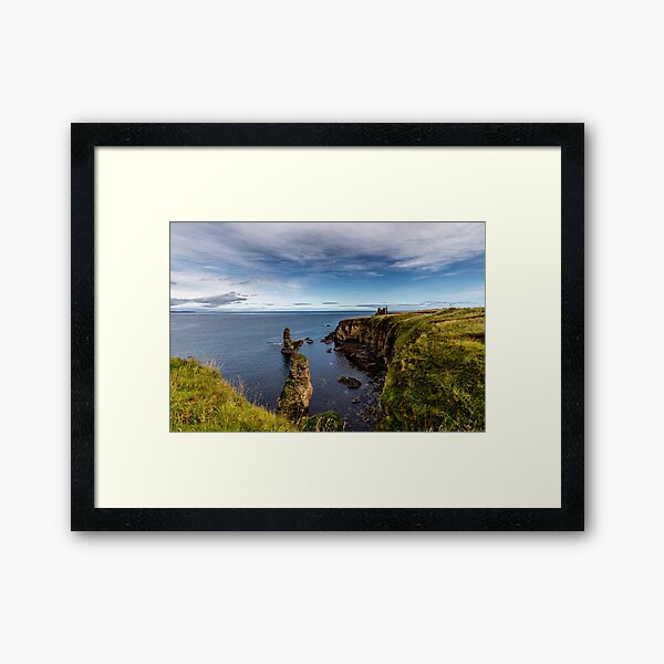 Castle Sinclair Girnigoe and rock stacks. Framed Art Print