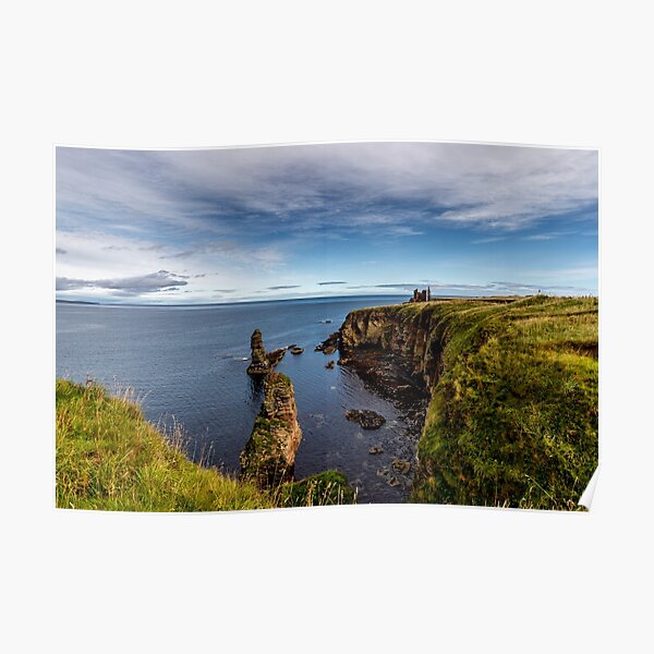 Castle Sinclair Girnigoe and rock stacks. Poster
