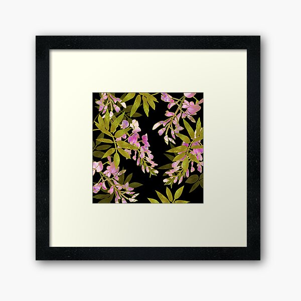 Pink Wisteria Blossom Framed Art Print